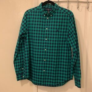 RALPH LAUREN BUTTON DOWN SHIRT SIZE XL/TG(18-20) COLOR NAVY/GREEN